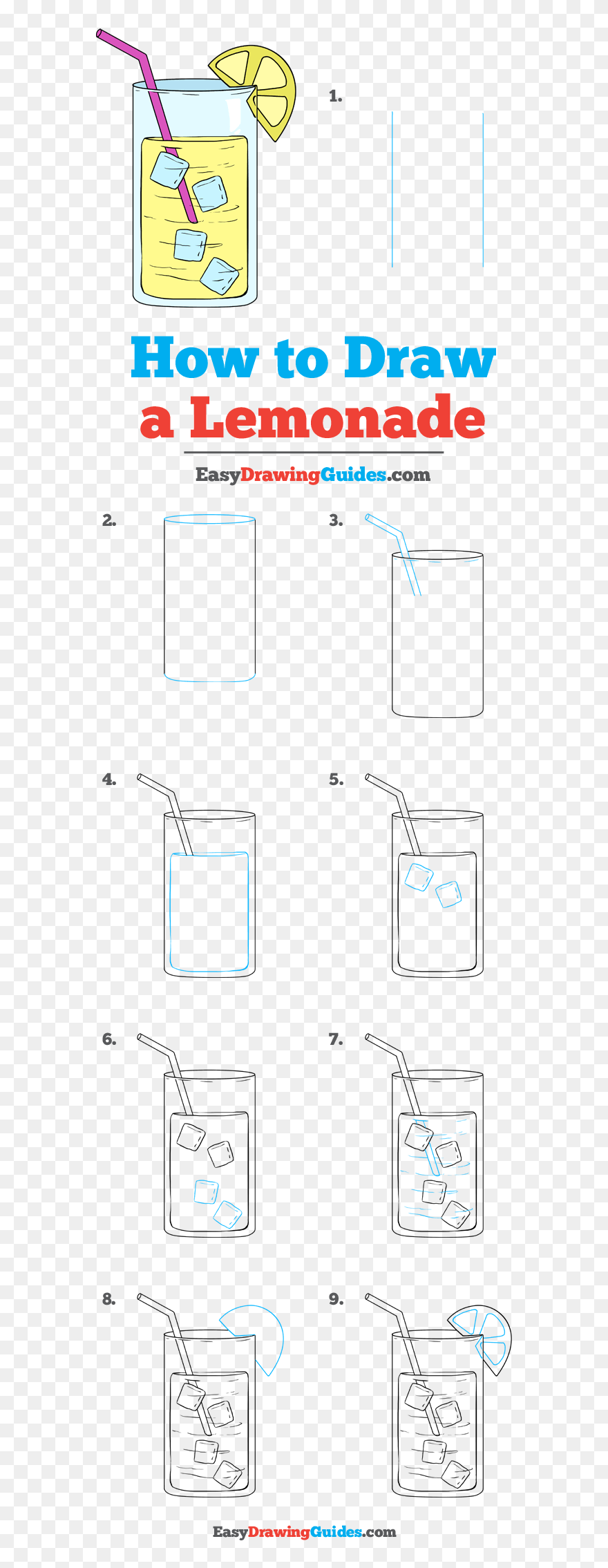 How To Draw Lemonade - Like Us Follow Us Clipart