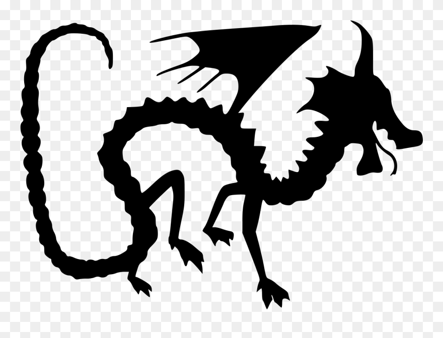 Dragon Silhouette Clip Art - Illustration - Png Download