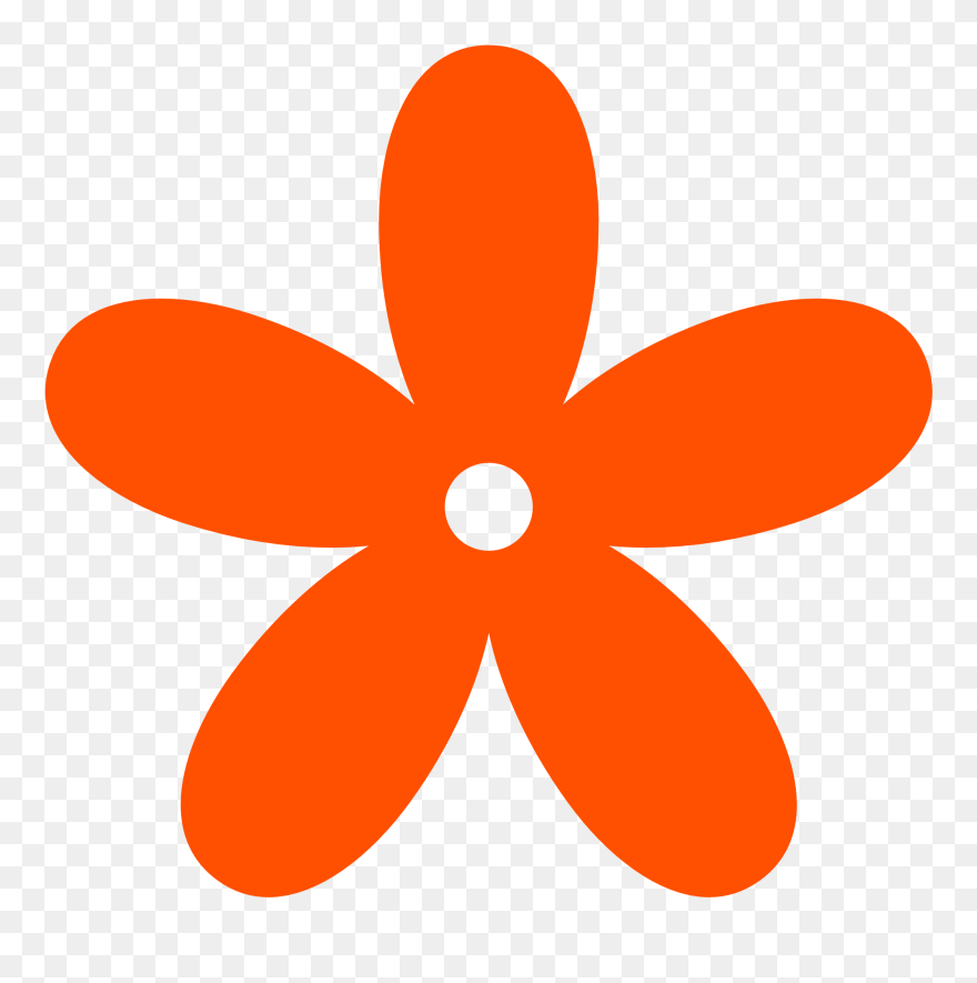 Orange Color Clipart - Pink Cartoon Flower Transparent - Png Download