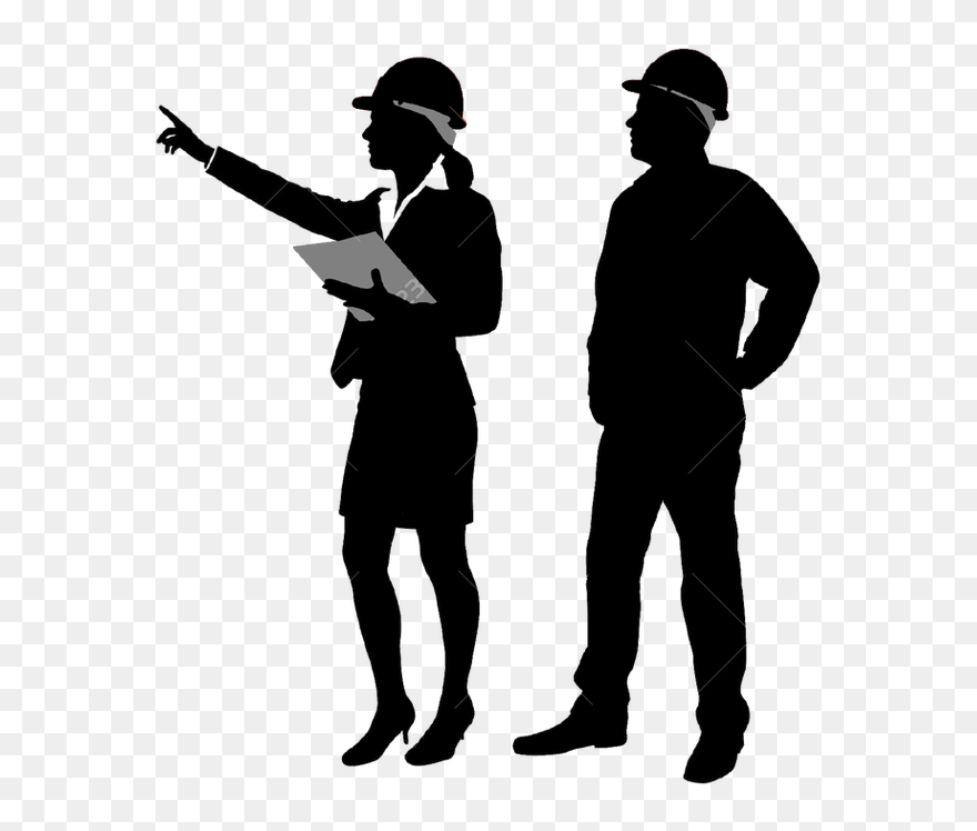 Silhouette Image Construction Engineer Job - Female Construction Worker Silhouette Clipart