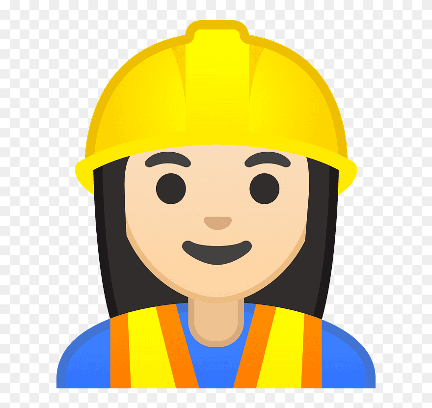 Woman Construction Worker Emoji Clipart - Work Emoji Png Transparent Png