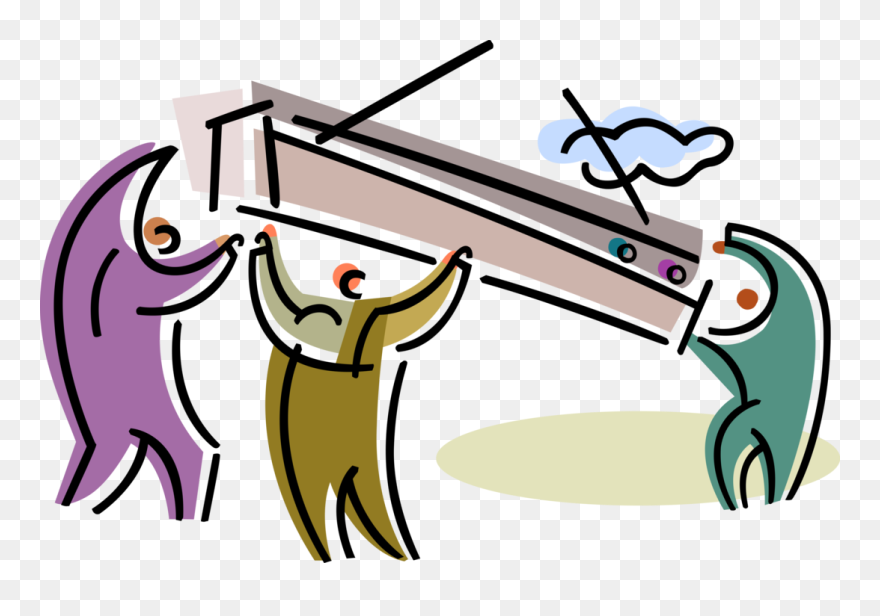 Vector Illustration Of Skilled Tradesmen Construction - Cartoon Clipart