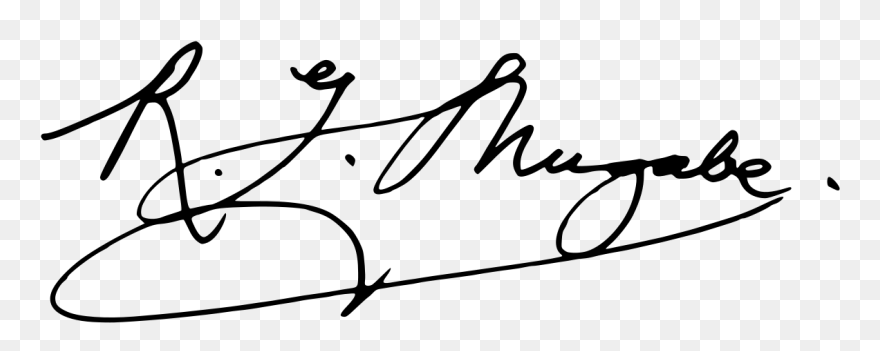 Signature Of Robert Mugabe Clear - Robert Gabriel Mugabe Signature Clipart