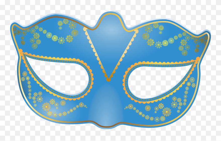 Blue Mask Transparent Carnival Png Download Free Clipart - Clip Art