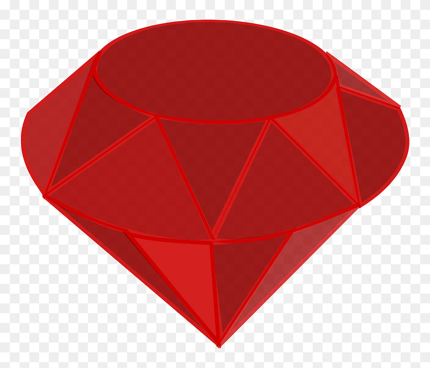 Ruby, No Shading Clipart - Jewel Cartoon - Png Download