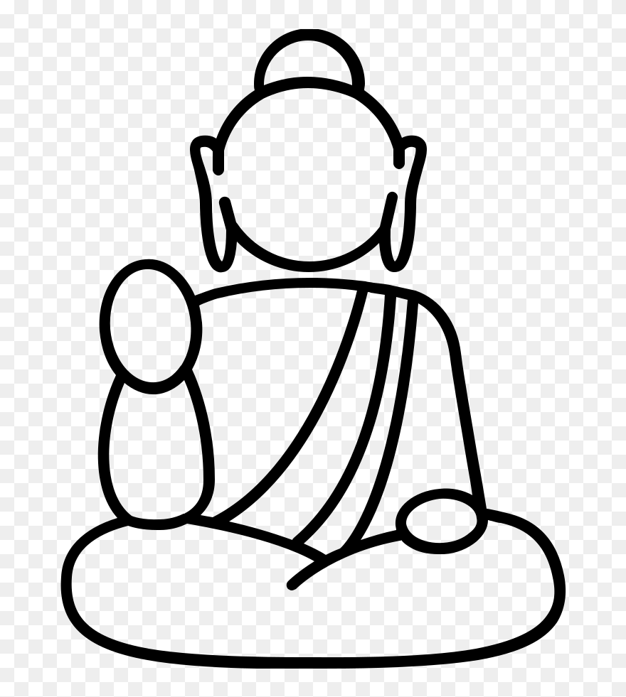 Transparent Mandala Vector Png - Easy Buddha Coloring Page Clipart