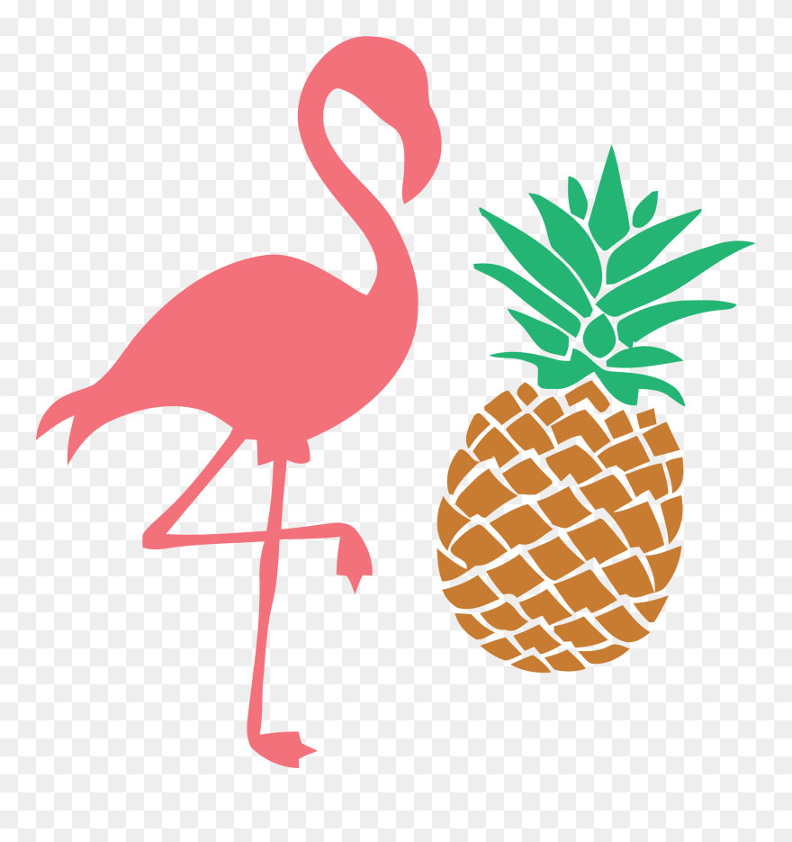 Flamingo Svg Pineapple Studio Clip Art - Flamingo And Pineapple Clipart - Png Download