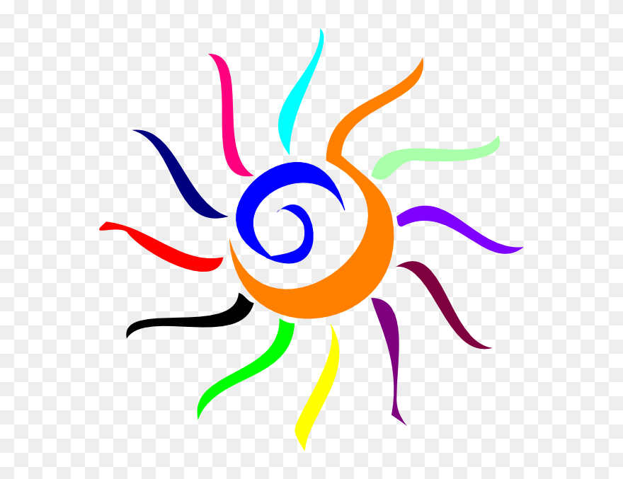 Sun Clipart Clker Free Download Colorful Sun Clip Art - Sun Rays Clip Art - Png Download