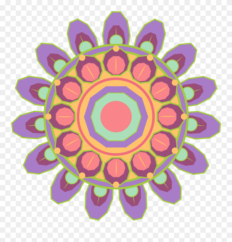 Mandala Geometric Pattern Shapes Png Image - Draw A Diagram Of Hiv Clipart