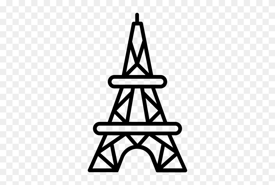 Paris In Jan - Effiel Tower Colouring Page Clipart