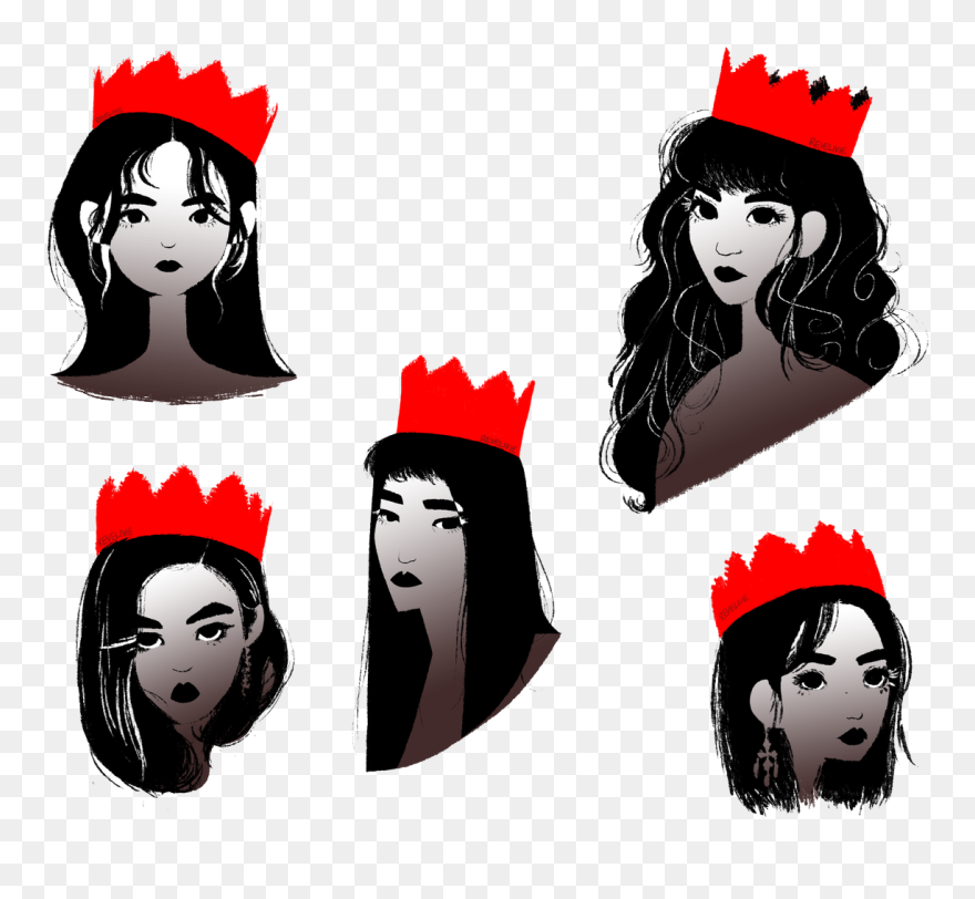 Red Velvet Peek A Boo Crown Clipart