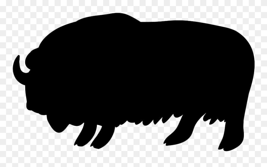 Bison Silhouette Png Free Download - Muskox Clipart
