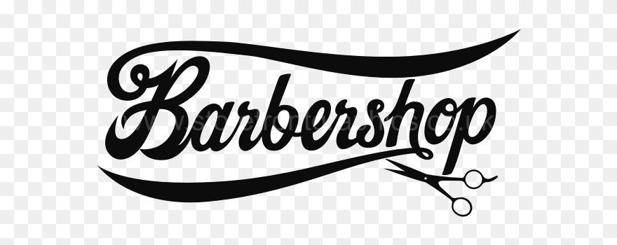 Barbershop Window Sticker Bar - Calligraphy Clipart