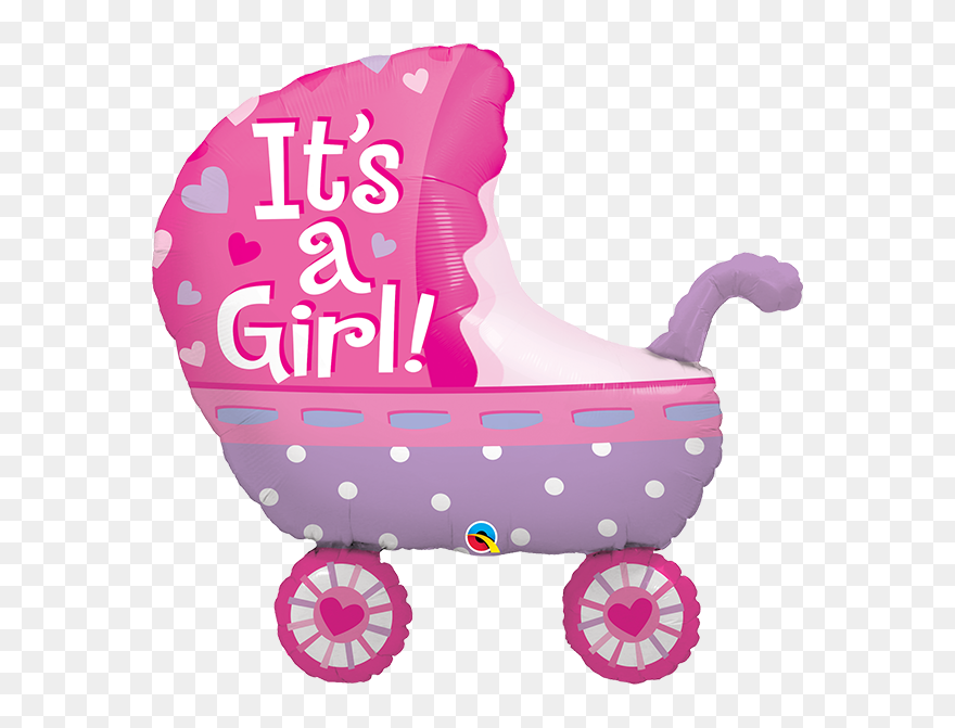 It"s A Girl Baby Stroller - Its A Girl Balloons Clipart