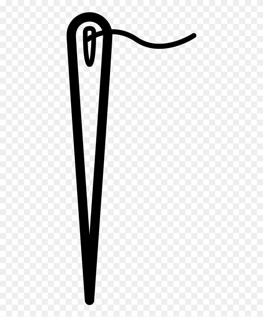 Needle Outline In Vertical With A Short Thread In The Trekking Pole