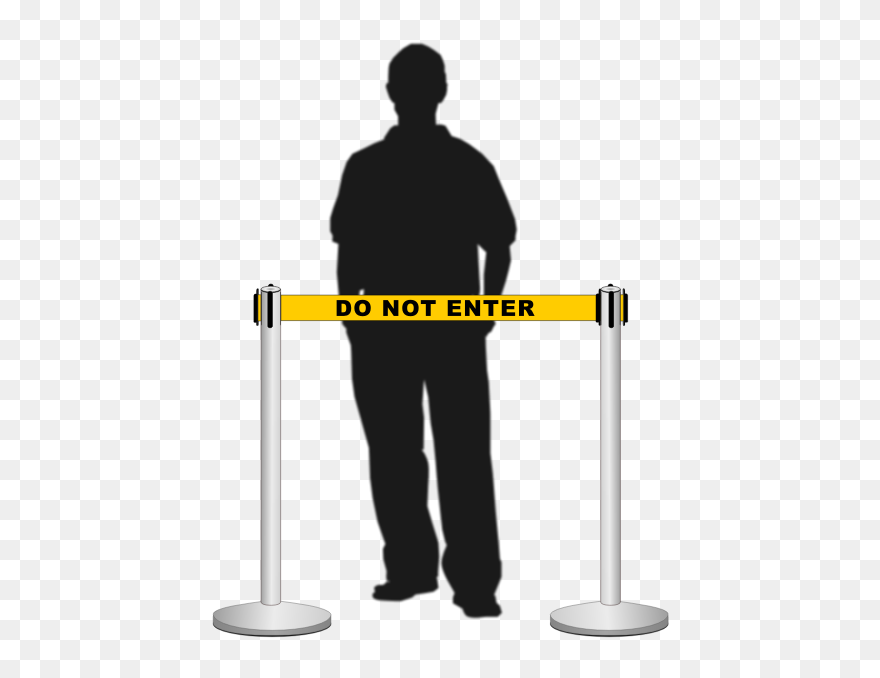 Retractable Belt Stanchion / Airport Barrier With A - Man Shrugging Silhouette Png Clipart