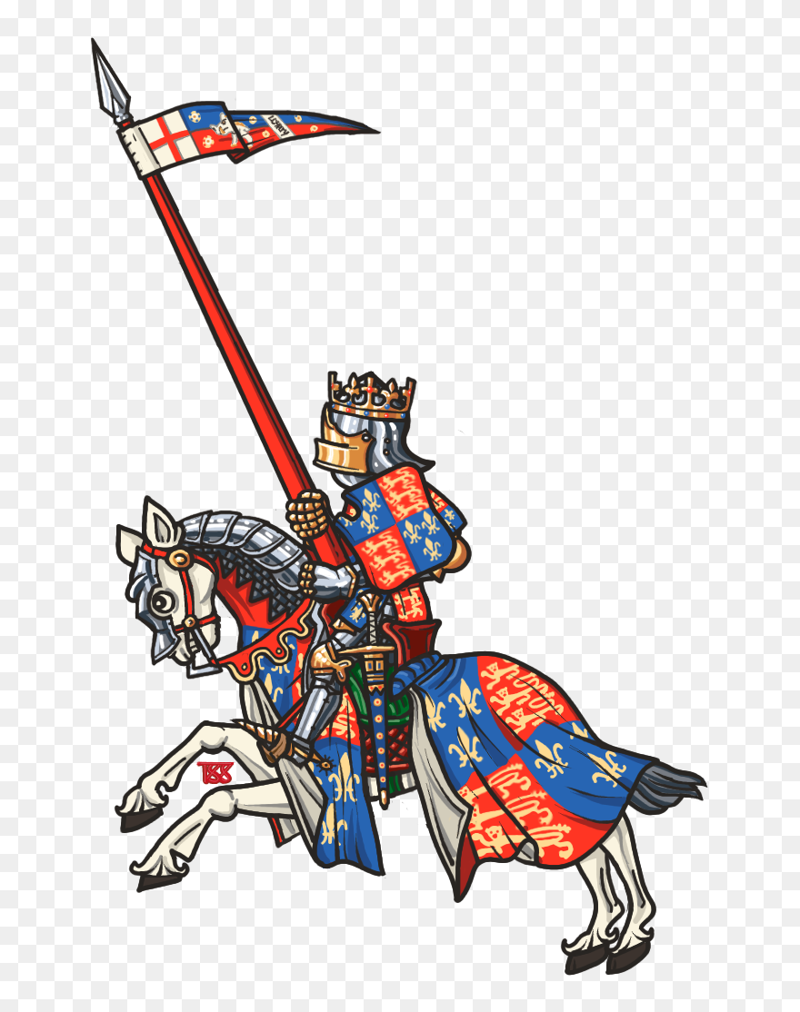 Tapestry Clip Medieval - Knight On Horseback Coat Of Arms - Png Download