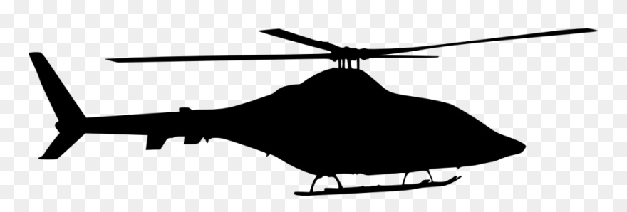 Helicopter Clipart Side View - Helicopter Silhouette Side View - Png Download