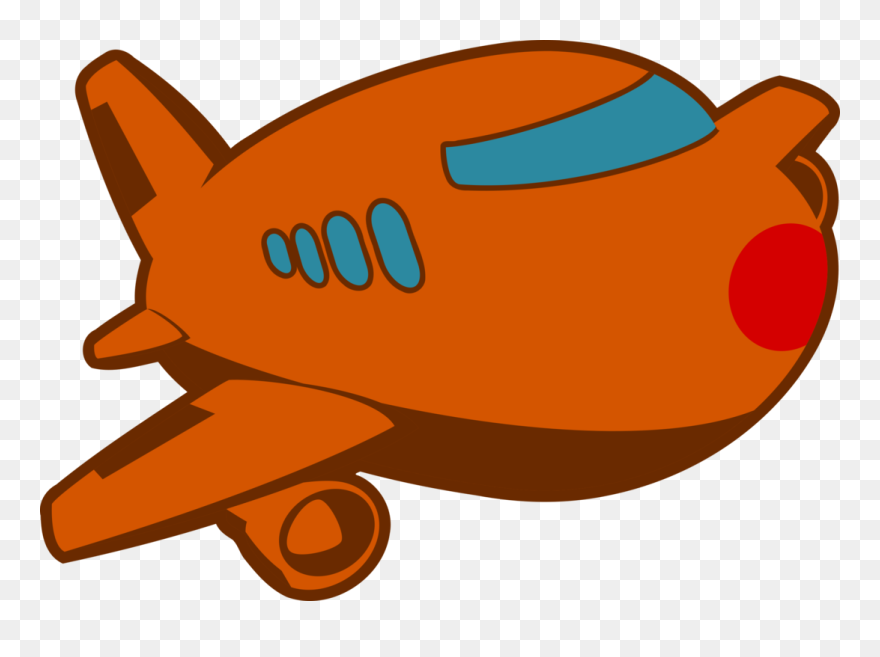 Food,fish,artwork - Airplane Cartoon Picture Orange Clipart