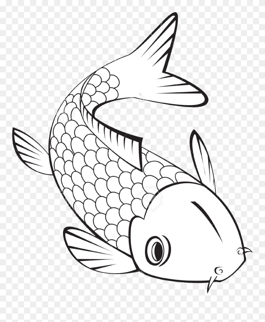 Pond Fish Coloring Pages Clipart