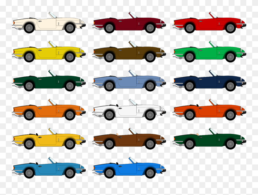 Triumph Spitfire 1500 Colors - Triumph Spitfire Color Chart Clipart