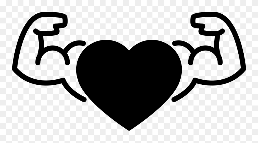 Muscles Clipart Muscle Arm, Muscles Muscle Arm Transparent - Heart With Muscle Arms Clipart - Png Download