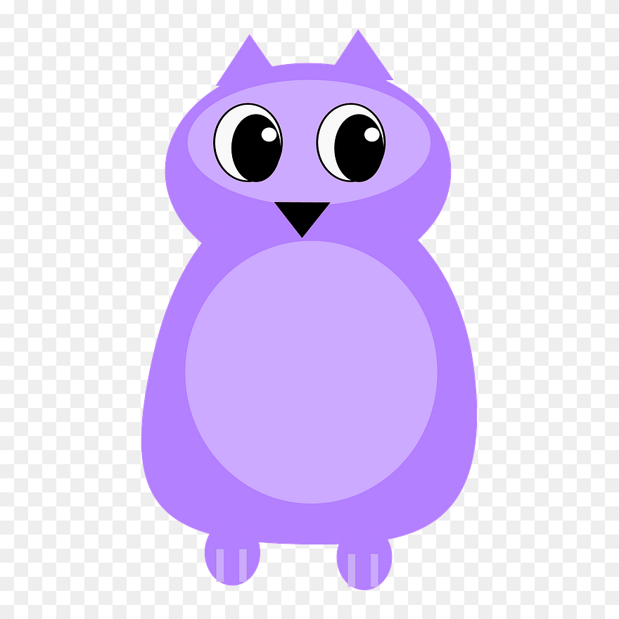 Purple Owl Clipart - Cartoon - Png Download