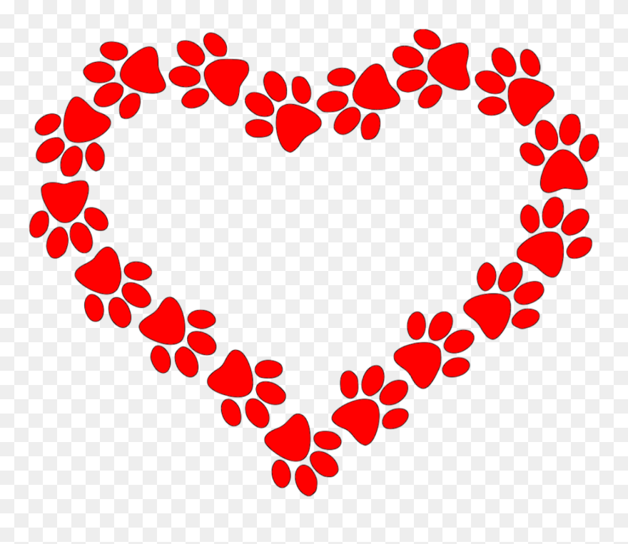 #puppylove #heart #pawprint - Heart With Paw Print Clipart