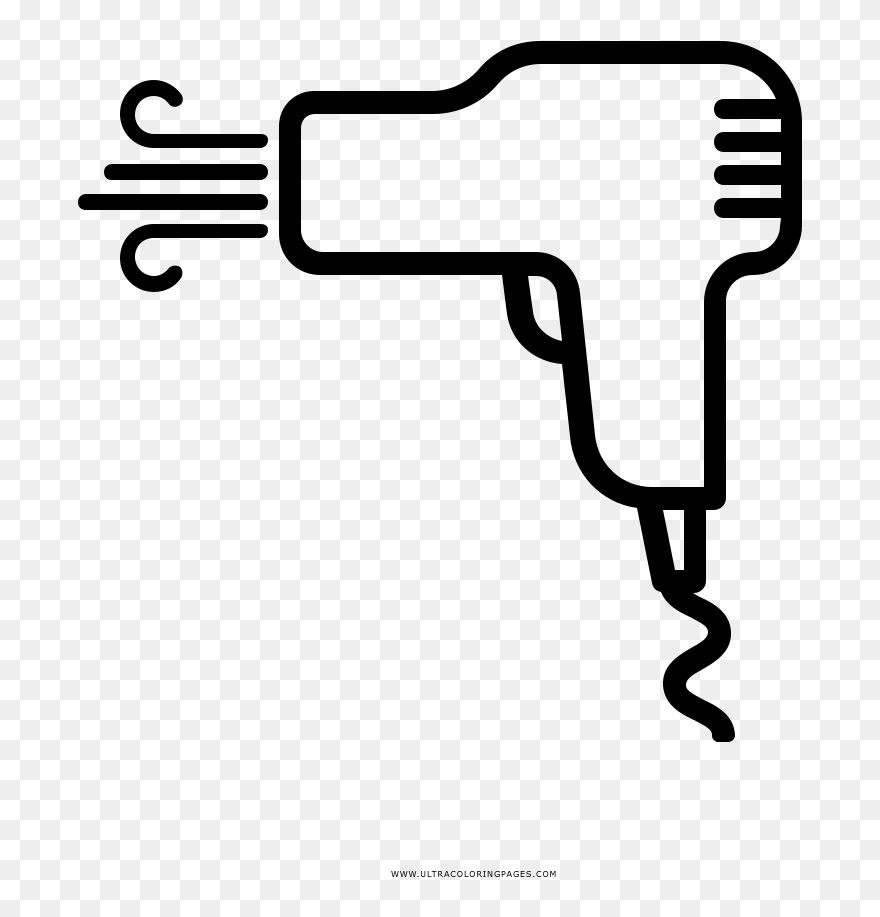 Hair Dryer Coloring Page Clipart