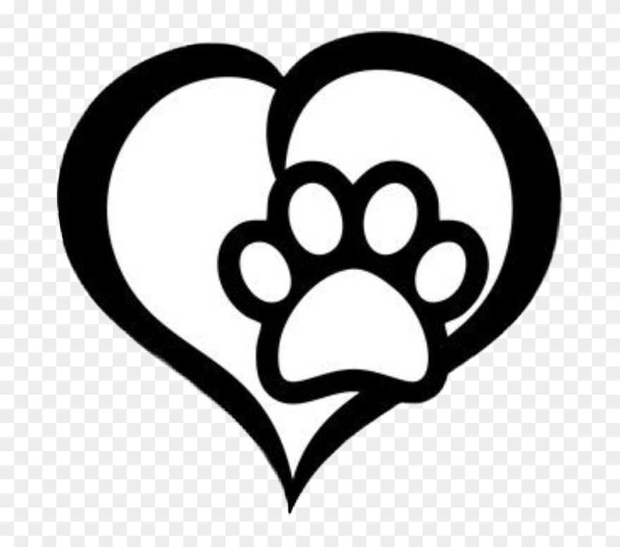 #heart #dog #pawprint #silhouette Clipart