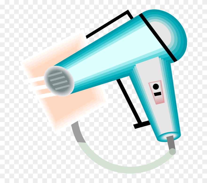 Vector Illustration Of Portable Electric Hair Dryer Clipart