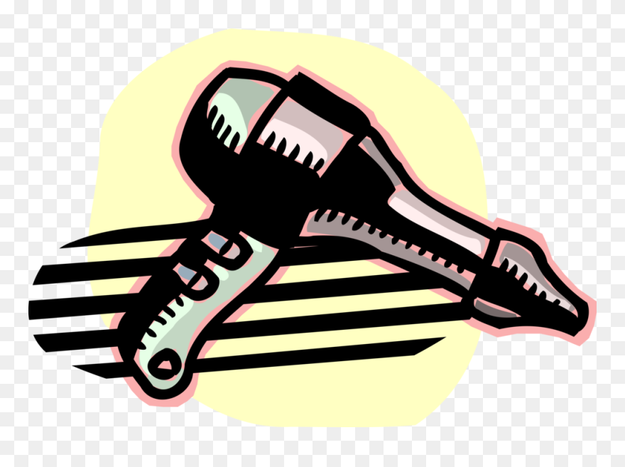 Vector Illustration Of Personal Grooming Portable Hair - Hairdryer Hot Gun Vector Clipart