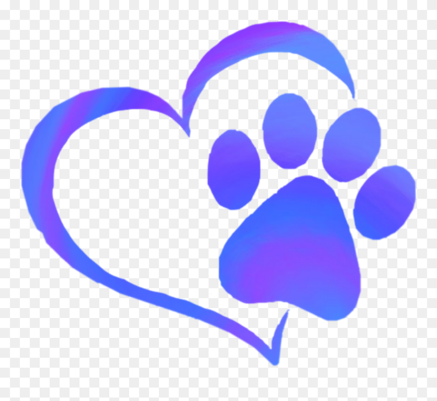 #freetoedit #rainbow #pawprint - Dog Heart Paw Print Clipart