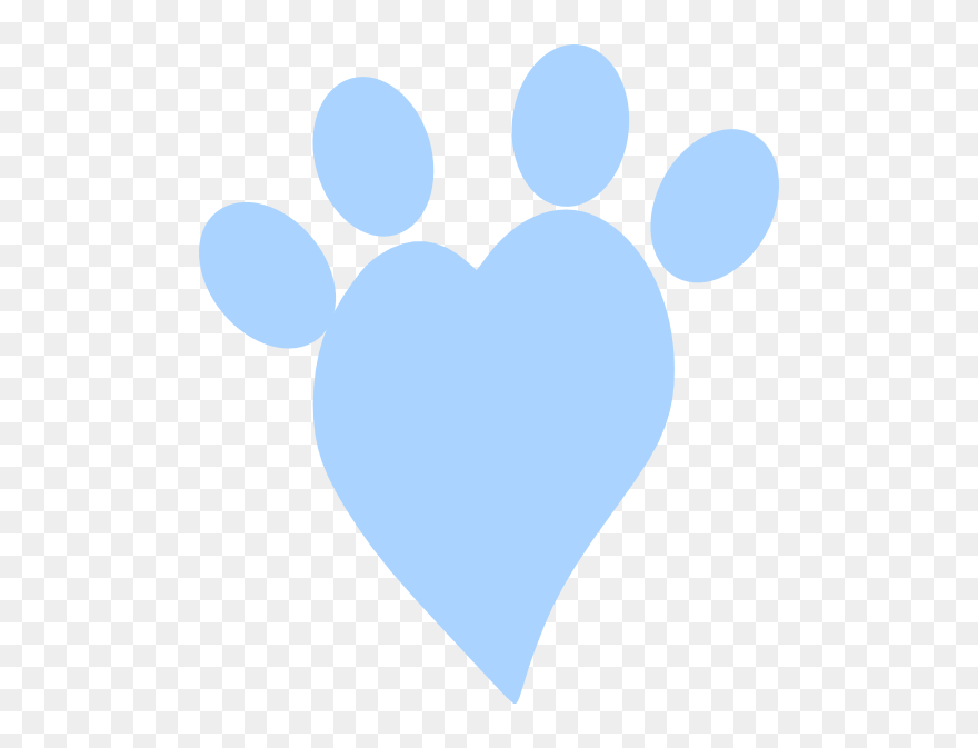 Blue Heart Paw Clip Art At Clker - Heart - Png Download