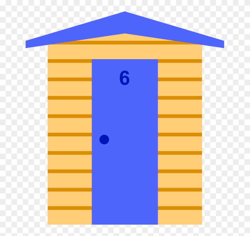 Blue,shed,square - Beach Clipart