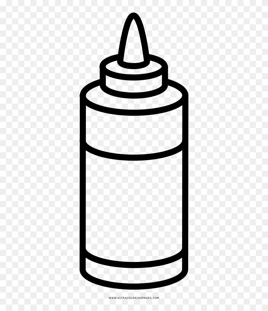 Glue Bottle Coloring Page - Glue Bottle Black And White Clipart - Png Download