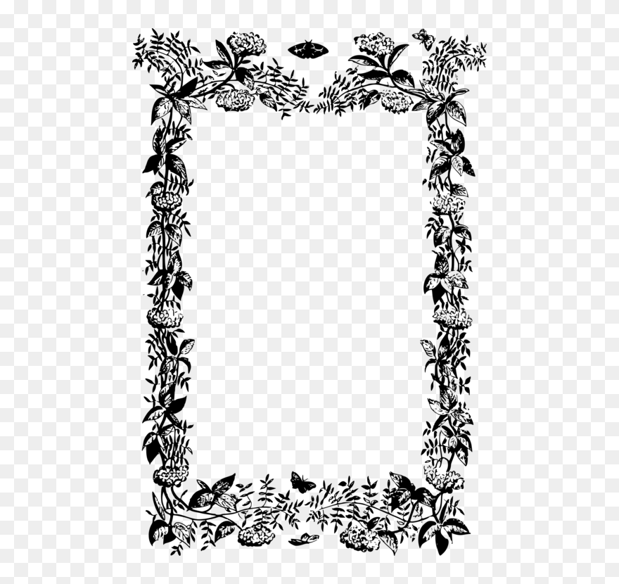 Picture Frame,line Art,flower Clipart