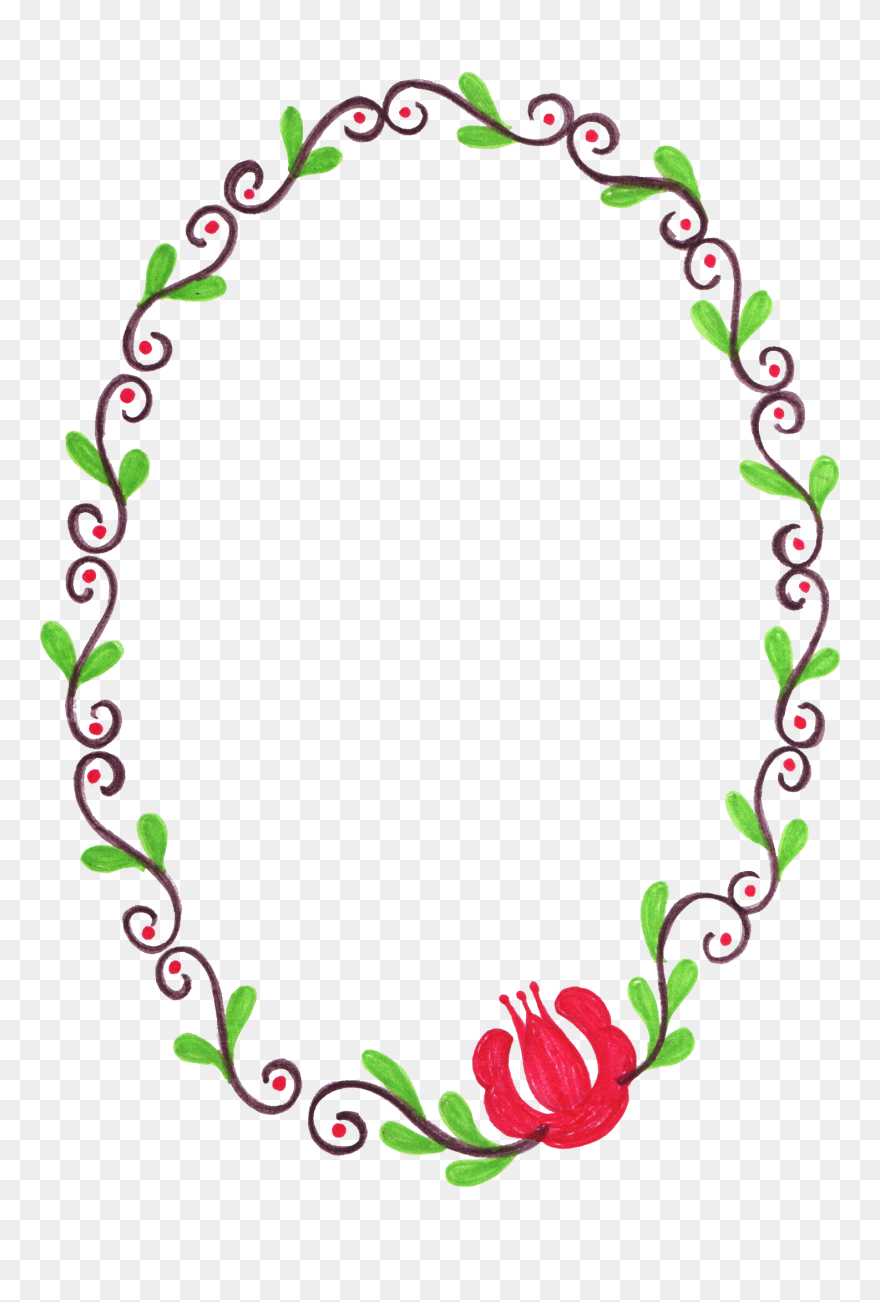 Flower Frame Png - Flower Oval Transparent Frame Clipart