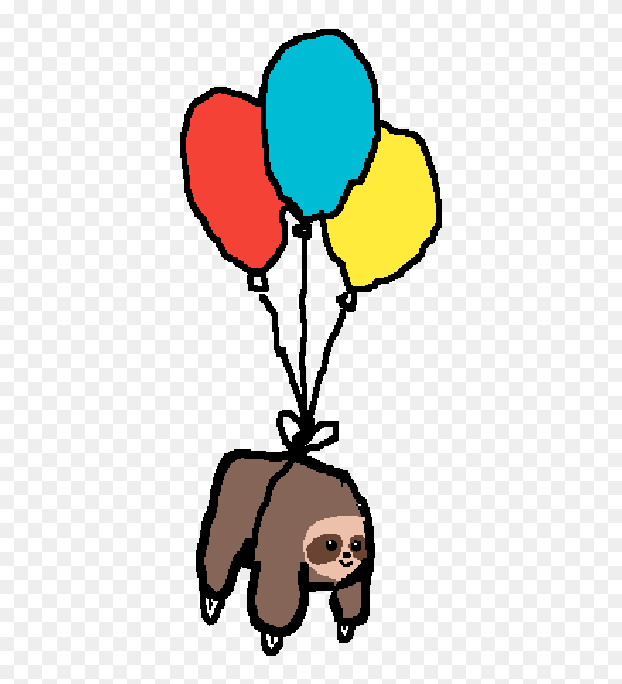 Animal Floating On Balloons Cartoon Clipart