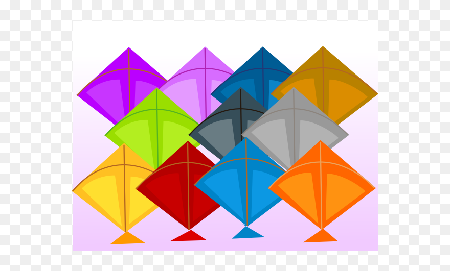 Vector Drawing Of Kites - Makar Sankranti Patang Png Clipart