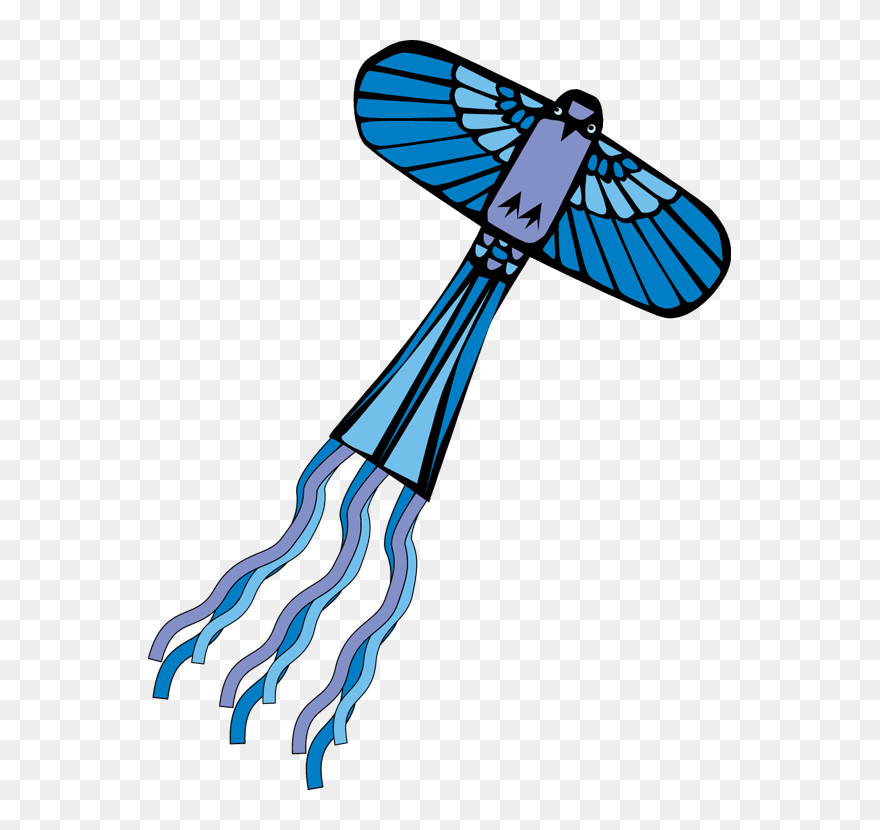 Blue Kite Clipart - Bird Shaped Kite Clipart - Png Download