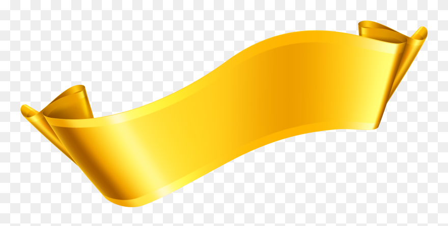 Gold Ribbon Clipart - Yellow Ribbon Vector Png Transparent Png