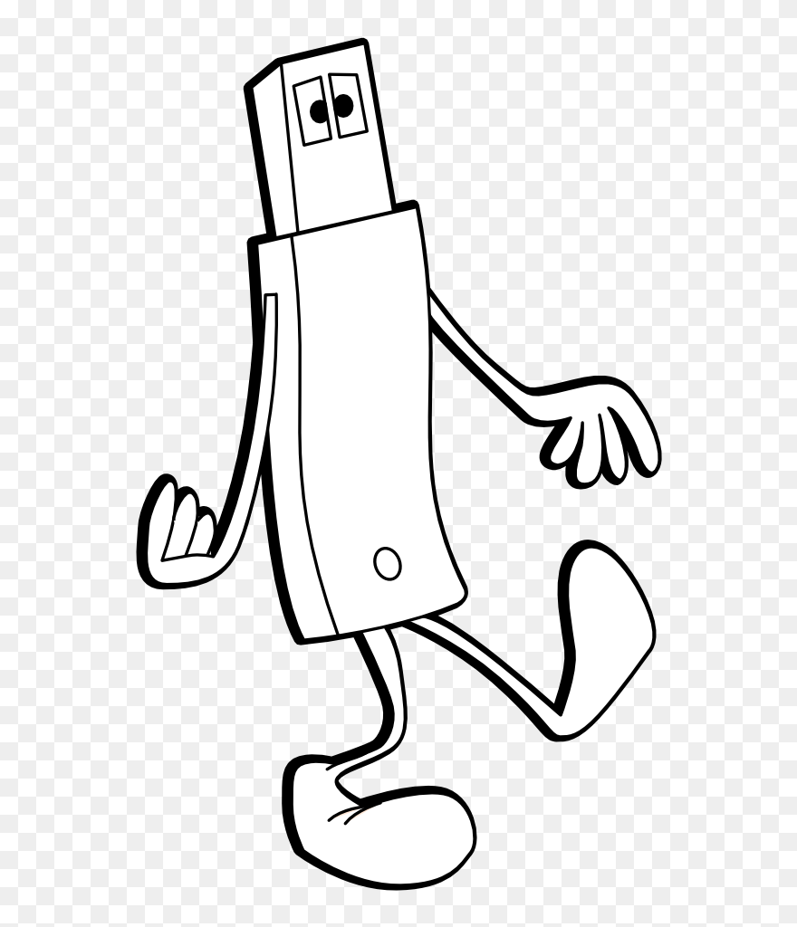 Zipper Clipart Transparent - Clipart Flash Drive Cartoon - Png Download