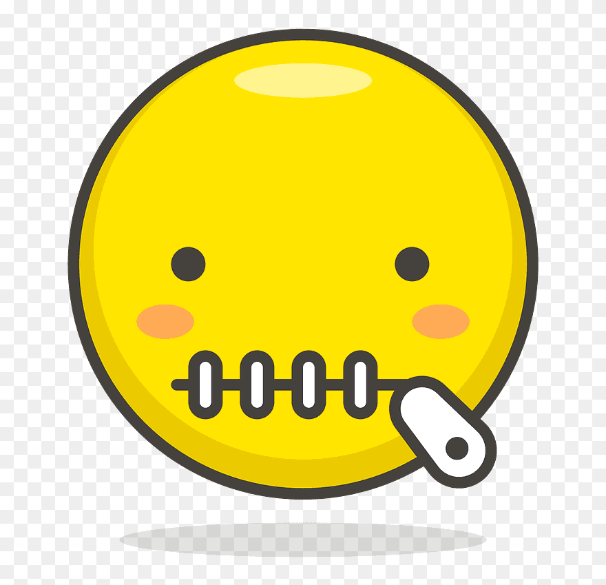 Zipper-mouth Face Emoji Clipart - Circle - Png Download