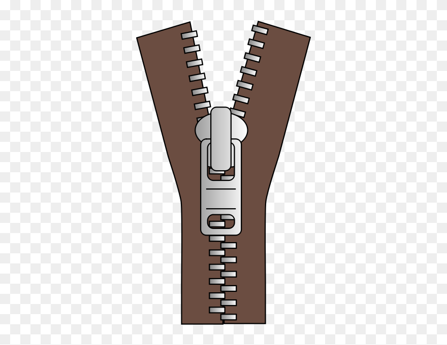Vector Illustration Of Half Un-zipped Zipper - Zipper Clipart Png Transparent Png