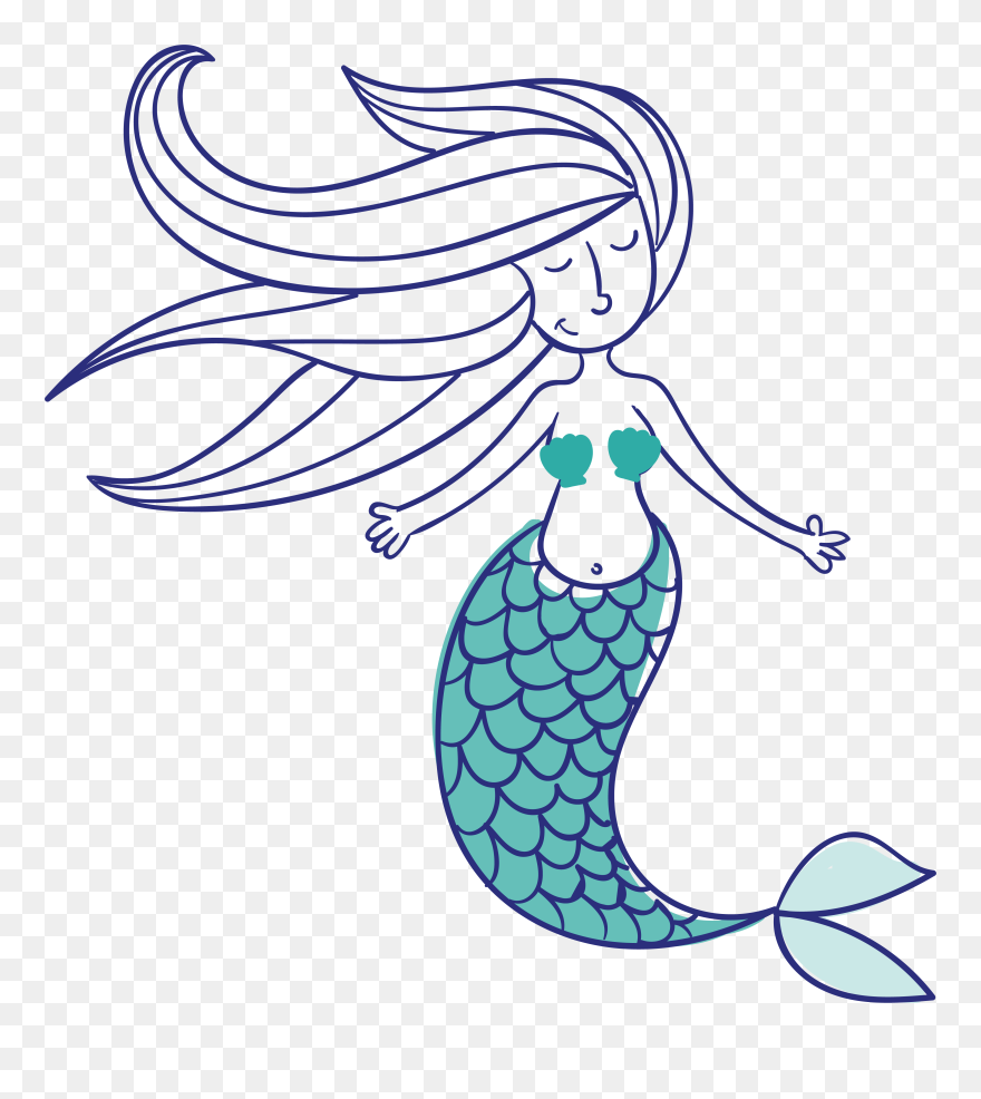 Euclidean Vector Mermaid Mythology Icon - Cartoon Mermaid Vector Clipart