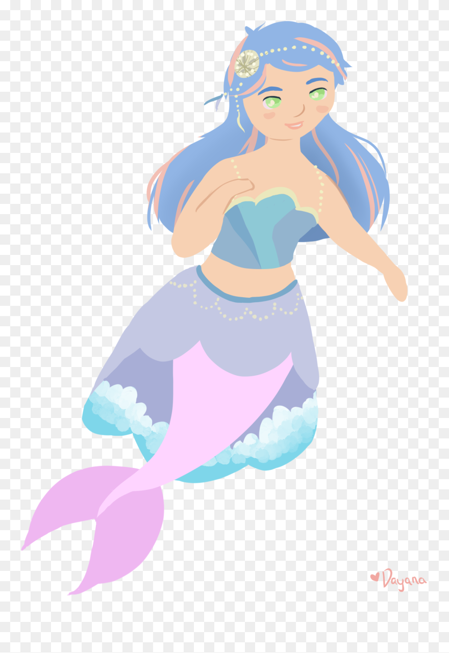 Mermaid Clipart Watercolor - Clip Art - Png Download
