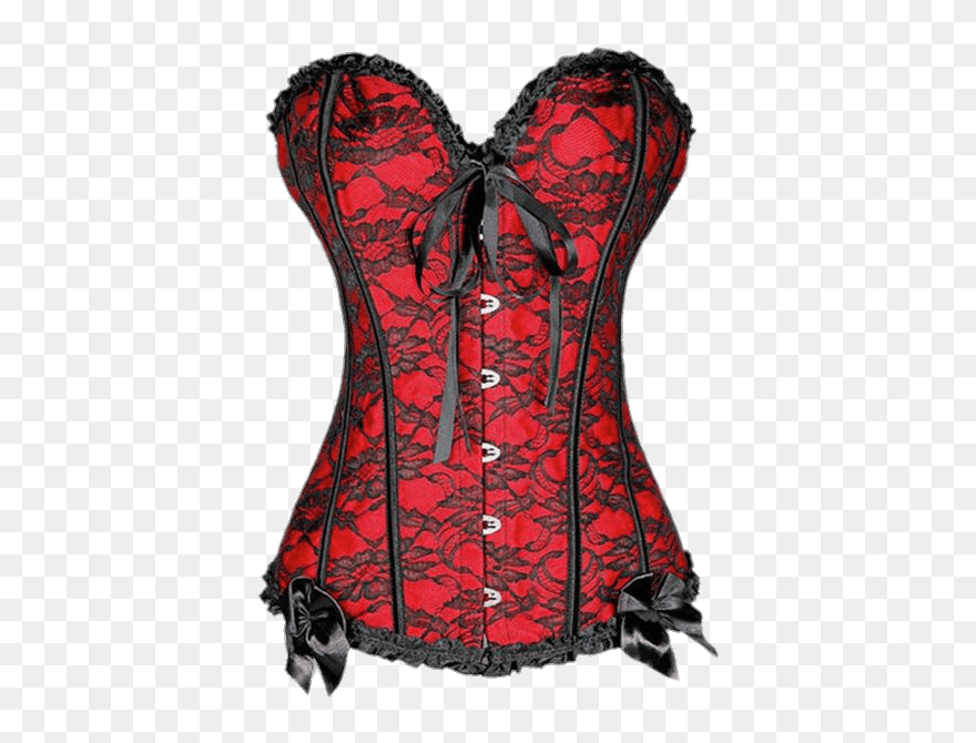 Red Corset With Black Lace Clip Arts - Corset Png Transparent Png