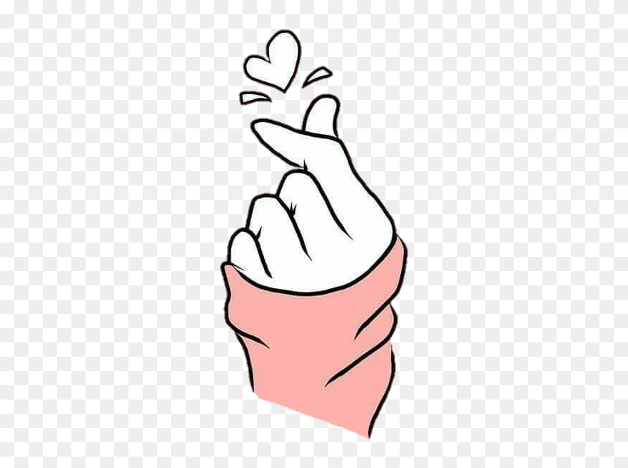 Love Heart Kpop Bts Hand Art Aesthetic Nice Tumblr - Bts Hand Heart Drawing Clipart