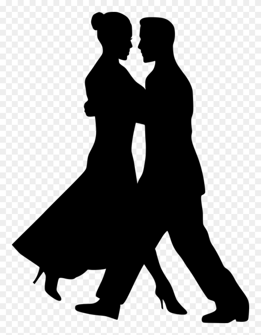Partner Dance Drawing Clip Art - Dancing Couple Silhouette Png Transparent Png